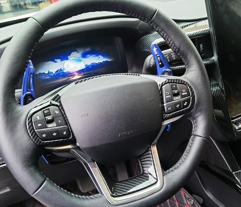 iJDMTOY Performance Red Lightweight Aluminum Larger Paddle Shifter Extension Compatible with 2020-up Gen6 Ford Explorer in Saudi Arabia