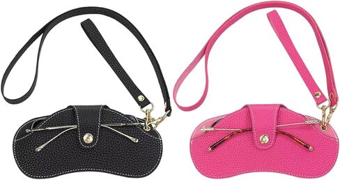 mdgfge 2 Pack Glasses Case Holder Soft Leather Sunglasses Bags, Soft Glasses Case Portable Slim Sunglasses Eyeglasses Leather Bag for Women Men Summer Holiday Travel Daily Use in Saudi Arabia