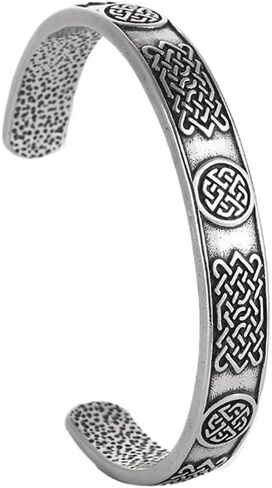 TURTLEDOVE Celtic Knot Cuff Bracelet, Irish Knot Triquetra Open Bangle Bracelet, Stainless Steel Viking Norse Irish Amulet Jewelry in Saudi Arabia
