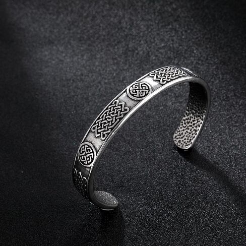 TURTLEDOVE Celtic Knot Cuff Bracelet, Irish Knot Triquetra Open Bangle Bracelet, Stainless Steel Viking Norse Irish Amulet Jewelry in Saudi Arabia