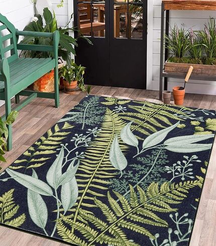 Ultra Thin Vintage Floral Rug 4x6 Washable Non Slip, Cute Cottagecore Boho Botanical Bedroom Rugs, Stain Resistant Moody Black Red Area Rugs Indoor Carpet for Living Room Kitchen Entryway in Saudi Arabia