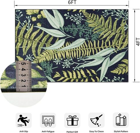 Ultra Thin Vintage Floral Rug 4x6 Washable Non Slip, Cute Cottagecore Boho Botanical Bedroom Rugs, Stain Resistant Moody Black Red Area Rugs Indoor Carpet for Living Room Kitchen Entryway in Saudi Arabia