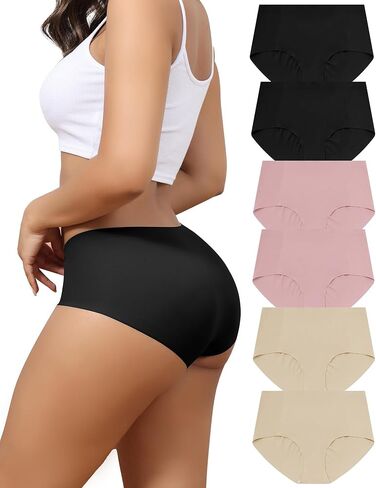 LEVAO Women's Underwear Seamless No Show Hipster Bikini Panties Stretch Invisible Briefs 6 Pack S-2XL in Saudi Arabia