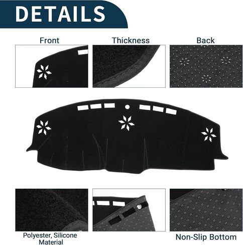 Dash Cover for Chrysler 300C Non-Slip | Center Console Dash Cover Mat Black 1 Pcs in Saudi Arabia