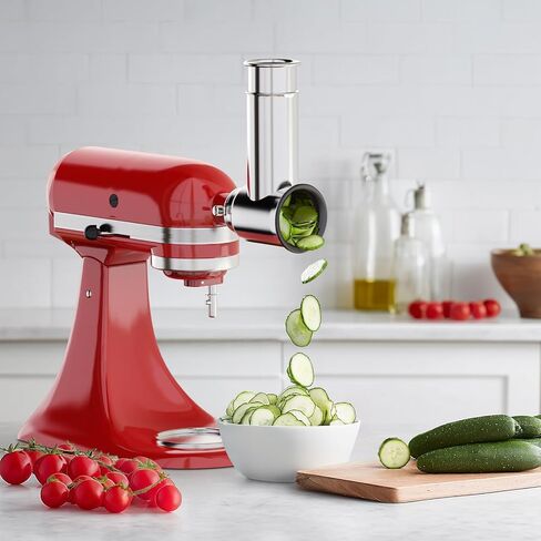 GVODE Slicer Shredder Attachment for Kitchenaid Stand Mixer, Cheese Grater Attachment for Kitchenaid with 5 Blades, Large Feed Chute Salad Maker for Kitchenaid Mixer Accessories in Saudi Arabia