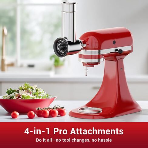 GVODE Slicer Shredder Attachment for Kitchenaid Stand Mixer, Cheese Grater Attachment for Kitchenaid with 5 Blades, Large Feed Chute Salad Maker for Kitchenaid Mixer Accessories in Saudi Arabia