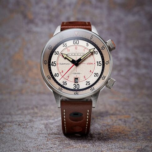 Cadola Men's 46mm Rally Timer Watch مع حزام جلدي CD-1059 in Saudi Arabia