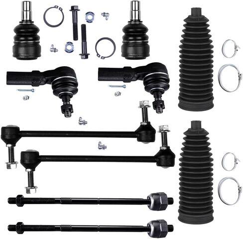 SCITOO 10-PC SET Suspension Kit For 2005-2009 For Ford For Mustang Front Lower Ball Joint Inner Outer Tie Rod End Sway Bar End Link Steering Boot in Saudi Arabia