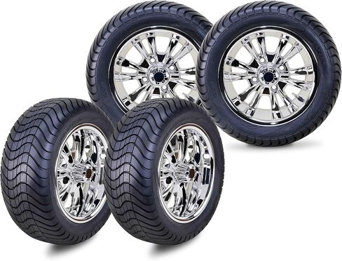 Libra Chrome Aluminium 4 Lugs على عجلة PCD 4 "مع Wanda 215/40-12 Golf Cart Assembly ، مجموعة 4 in Saudi Arabia