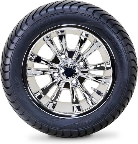Libra Chrome Aluminium 4 Lugs على عجلة PCD 4 "مع Wanda 215/40-12 Golf Cart Assembly ، مجموعة 4 in Saudi Arabia
