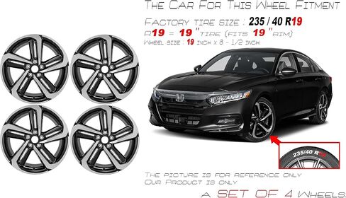 19 "مجموعة من 4 عجلات جديدة 19x8.5 سبيكة لعام 2018 2019 2020 2021 2022 Honda Accord OEM Design Replacem in Saudi Arabia
