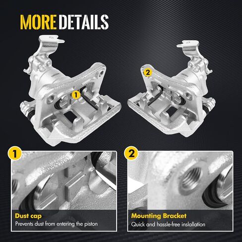 KUSATEC 19B3359 19B3358 Rear Disc Brake Caliper with Bracket Fit for Acura TSX 2009-2014 Honda Accord 2008-2012 OE 43018TA0A01;Both Driver Passenger Side in Saudi Arabia