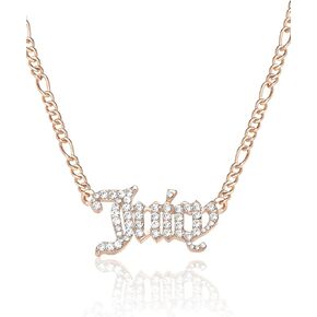 Juicy Couture Necklace for Women Gothic Logo Pendant, 16"+2" Gold-Tone Juicy Necklace with Clear Crystals in Saudi Arabia