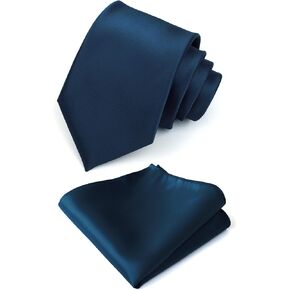 Men Tie Set Solid Necktie Pocket Square Hankerchief Set 3.15" (8CM) in Kuwait