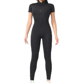 بليتات طويلة الأكمام للنساء ، zip up romper bottom bodysuit yoga podysuit in Kuwait