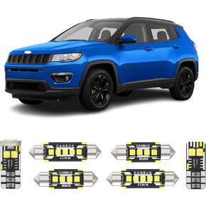 11 Pieces Interior LED Lights Replacement for Jeep Compass 2017-2022 White LED Interior Bulb with Install Tool in Kuwait