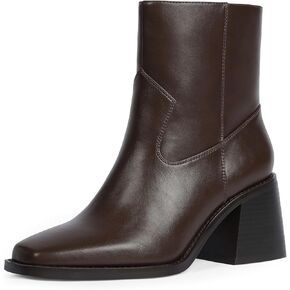 أحذية الكاحل للنساء 2.76 "مكتنزة كعب مربع مربع أخمص القدمين خريف شتاء سستة سستة الجوارب الكاحل للنساء in Kuwait