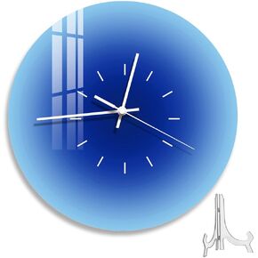 VOSAREA Acrylic Wall Clock Round Tabletop Clock Sunset Wall Clock Battery Operated Blue Ocean Wall Clock Decorative Hanging Clock Silent Non-Ticking Wall Clock for Home (11.79X11.79X0.08in) in Kuwait