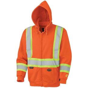 Pioneer Hi Vis Flame Resistant Safety Hoodie for Men and Women - Zip Up Black Cotton Hoodie - Pockets - Detachable Snap Hood in Kuwait