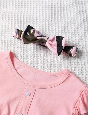 Toddler Girl Clothes Solid Color and Ruffled Sleeve Tops Floral Pants with Headband Fall Winter Toddler Girl Outfits in Kuwait