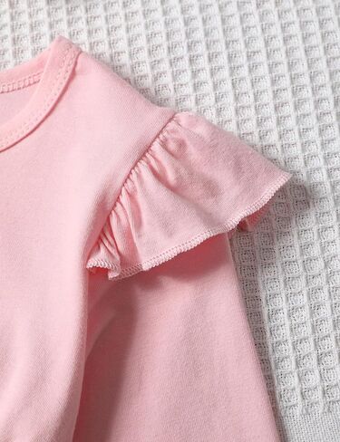 Toddler Girl Clothes Solid Color and Ruffled Sleeve Tops Floral Pants with Headband Fall Winter Toddler Girl Outfits in Kuwait