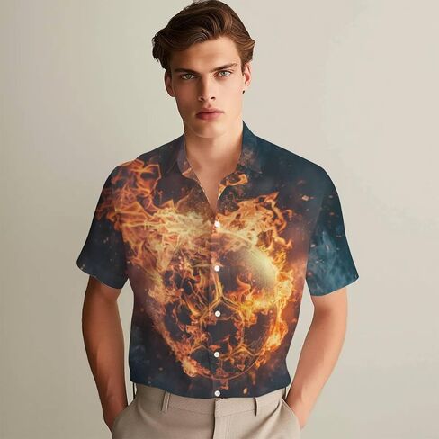 3D Pattern Print Shirt Design Unique Graphic Tee Men's Fashion Casual Wear for Celebrations Comfortable and Stylish Apparel in Saudi Arabia