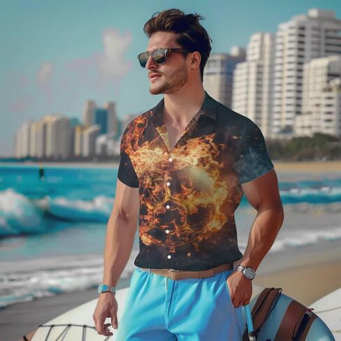 3D Pattern Print Shirt Design Unique Graphic Tee Men's Fashion Casual Wear for Celebrations Comfortable and Stylish Apparel in Saudi Arabia