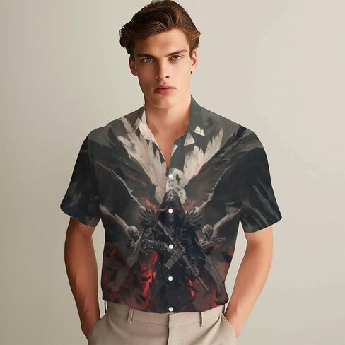 3D Pattern Print Shirt Design Unique Graphic Tee Men's Fashion Casual Wear for Celebrations Comfortable and Stylish Apparel in Saudi Arabia
