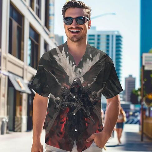 3D Pattern Print Shirt Design Unique Graphic Tee Men's Fashion Casual Wear for Celebrations Comfortable and Stylish Apparel in Saudi Arabia