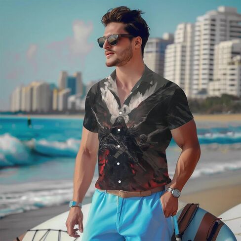 3D Pattern Print Shirt Design Unique Graphic Tee Men's Fashion Casual Wear for Celebrations Comfortable and Stylish Apparel in Saudi Arabia