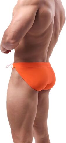 Summer Code Men's Swim Briefs Solid Bikini Padded Swimsuit Low Waist Swimwear with Adjustable Strings in Kuwait
