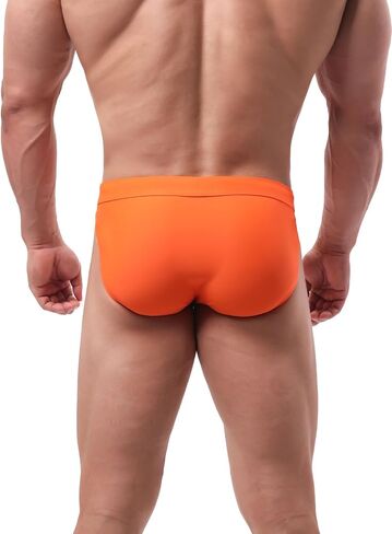 Summer Code Men's Swim Briefs Solid Bikini Padded Swimsuit Low Waist Swimwear with Adjustable Strings in Kuwait