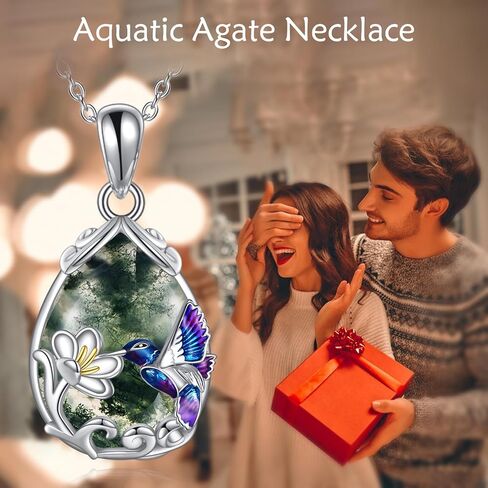 YFN Hummingbird Necklace for Women S925 Sterling Silver Blue Purple Hummingbird Pendant Necklace Hummingbirds Flower Jewelry Charm Memorial Mothers Day Gifts in Saudi Arabia