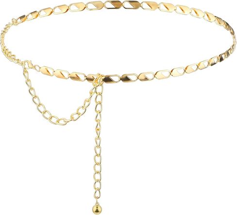 Gold Chain Belt Chain Belt for Women Adjustable Gold Metal Chain Dress Belt Multilayer Chunky Chain Belts for Dress Body Waist Link Belts Chunky Chain Belts for Jeans Dresses in Saudi Arabia
