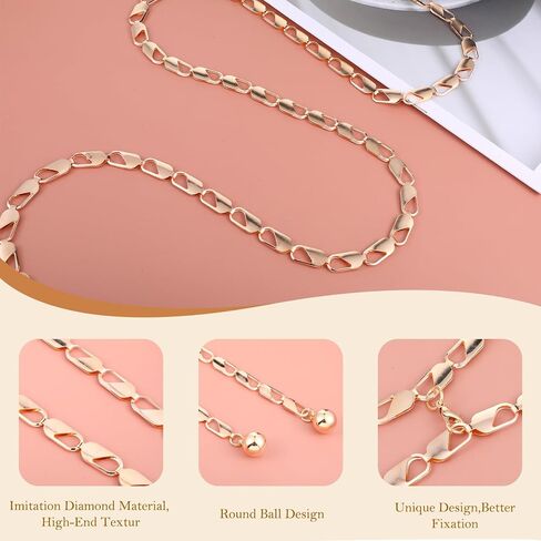 Gold Chain Belt Chain Belt for Women Adjustable Gold Metal Chain Dress Belt Multilayer Chunky Chain Belts for Dress Body Waist Link Belts Chunky Chain Belts for Jeans Dresses in Saudi Arabia