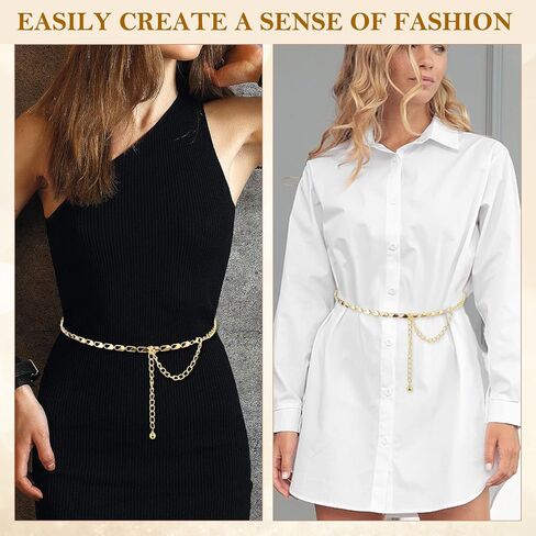 Gold Chain Belt Chain Belt for Women Adjustable Gold Metal Chain Dress Belt Multilayer Chunky Chain Belts for Dress Body Waist Link Belts Chunky Chain Belts for Jeans Dresses in Saudi Arabia