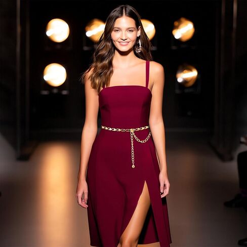 Gold Chain Belt Chain Belt for Women Adjustable Gold Metal Chain Dress Belt Multilayer Chunky Chain Belts for Dress Body Waist Link Belts Chunky Chain Belts for Jeans Dresses in Saudi Arabia