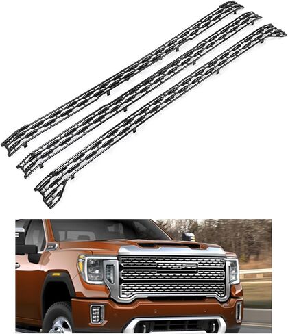 Hecasa Grille Insert 3pcs متوافق مع 2020-2023 GMC Sierra 2500/3500 HD AT4 و SLT Mesh Grill تراكب الأوب in Saudi Arabia
