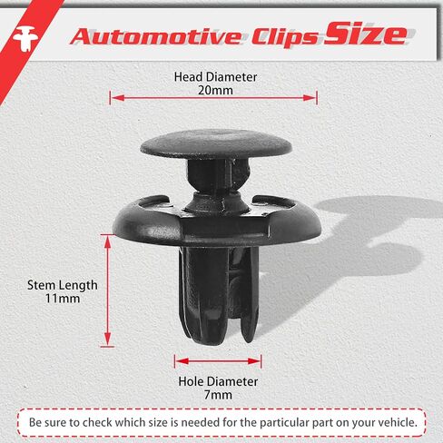 Otuayauto 100pcs Fender Liner Clip ، بديل لـ Honda Civic Pilot Accord CR-V ، Odyssey 96-14 ، Acura TSX 04-14 ، مقاطع غطاء المبرد #91512-SX0-003 متوافقة مع Toyota Lexus 90467-08217 in Saudi Arabia