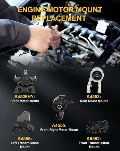 مجموعة محرك محرك OCPTY ومجموعة ناقل الحركة متوافقة مع Honda 2005 2006 Odyssey 3.5L LX EX VTEC # A4526HY A4553 A4555 A4559 A6582 (5pcs) in Kuwait