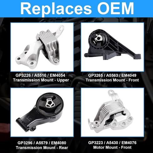 Engine Motor & Trans Mount Compatible with 2012-2015 2.4L Chevrolet Captiva Sport, 2010-2017 2.4L Chevrolet Equinox/GMC Terrain Replaces# A5659 A5562 A5618 A5633 in Saudi Arabia