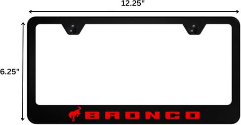 Au-TOMOTIVE GOLD INC. Officially Licensed UV Print Logo on Polycarbonate License Plate Frame for Ford Bronco (Red on Black) in Saudi Arabia