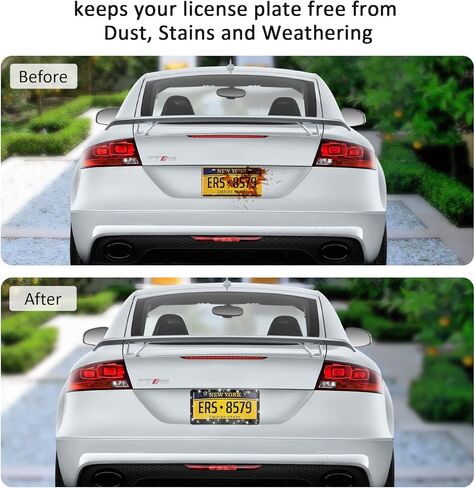 OTOEZ Black Bling License Plate Frame and Clear Cover Set for Women Sparkle Rhinestone Diamond License Plate Frame with Clear License Plate Protector for All Car Truck SUV (1 pc, Black) in Kuwait