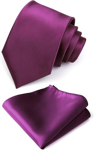 Men Tie Set Solid Necktie Pocket Square Hankerchief Set 3.15" (8CM) in Kuwait