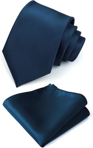 Men Tie Set Solid Necktie Pocket Square Hankerchief Set 3.15" (8CM) in Kuwait