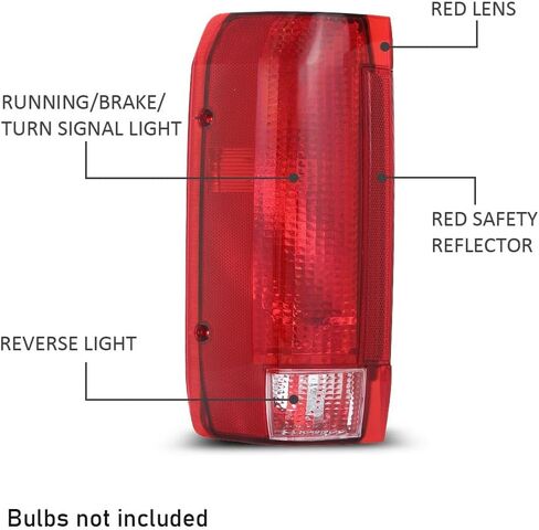 G-PLUS Tail Lights Compatible with Ford Bronco/F150 1990-1996/Fit Ford F250 F350 1990-1997,E9TZ13405C E9TZ13404C, Rear Brake Lamps Assembly w/o Blubs Driver and Passenger Side in Saudi Arabia