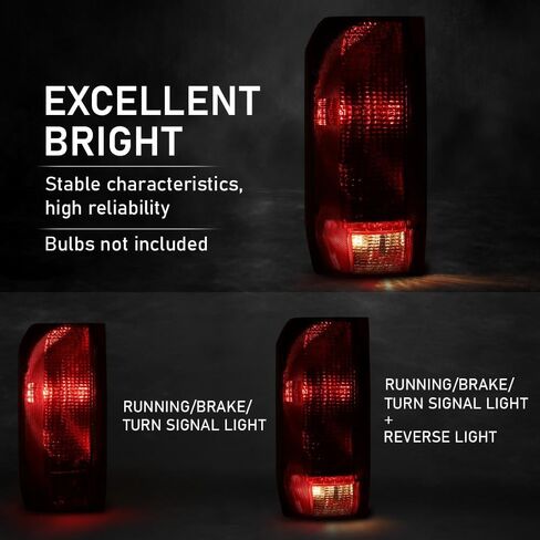 G-PLUS Tail Lights Compatible with Ford Bronco/F150 1990-1996/Fit Ford F250 F350 1990-1997,E9TZ13405C E9TZ13404C, Rear Brake Lamps Assembly w/o Blubs Driver and Passenger Side in Saudi Arabia