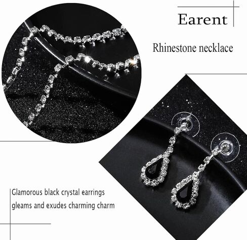 EARENT Rhinestone Bridal Jewelry Set Royal Blue Wedding Necklace and Earring for Women in Kuwait