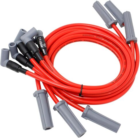 AIP Electronics Dragon Fire Performance Low Ohm 8.5mm Red Spark Plug Set مجموعة متوافقة مع 1999-2009 Buick Chevy و Pontiac 3.8L V6 يستبدل 12192468 OEM FIT PWJ280 in Saudi Arabia