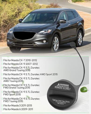 GS3L-42-250B Gas Cap, Fuel Tank Filler Cap Fit for Mazda 3 2011-2013, 6 2009-2011, CX-7 2010-2012, CX-9 2007-2012 2015, Replacement GS3L42250B GS3L 42 250B in Saudi Arabia